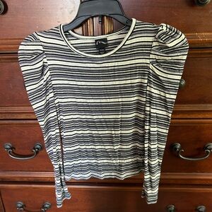 Art class long sleeve, striped t shirt with puffy sleeve detail, size s (6)